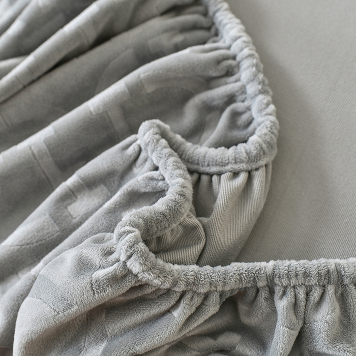 91家纺网 家纺一手货源 找家纺 家贝爱 2023新款剪花绒床笠 迪欧-灰