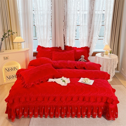 91家纺网 家纺一手货源 找家纺 （总）宜凡2023新款婴儿绒全夹棉床盖四件套