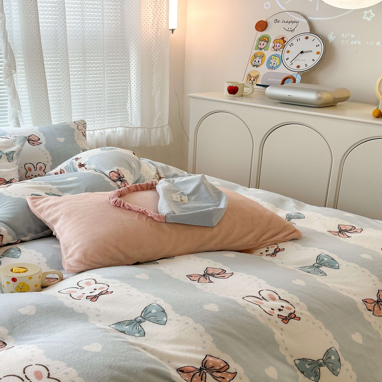 91家纺网 家纺一手货源 找家纺 （总）昔可家纺  2023新款高克重印花牛奶绒卡通系列四件套