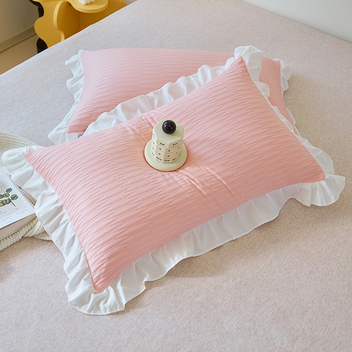 91家纺网 家纺一手货源 找家纺 （总）丰淘 2023新款泡泡纱花边枕套