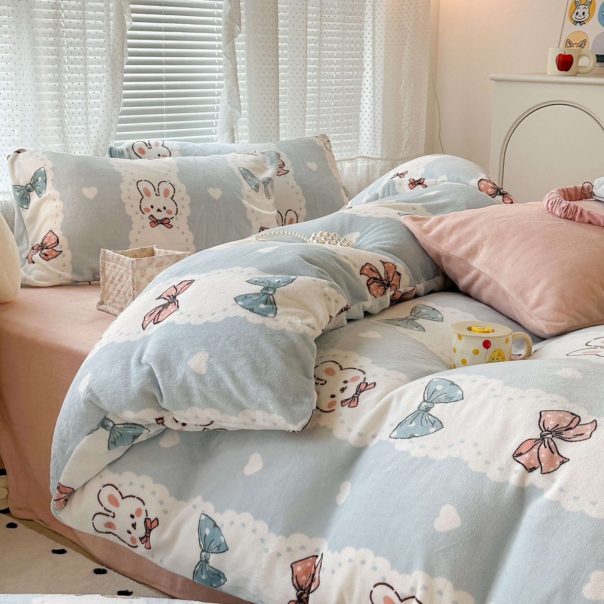 91家纺网 家纺一手货源 找家纺 （总）昔可家纺  2023新款高克重印花牛奶绒卡通系列四件套