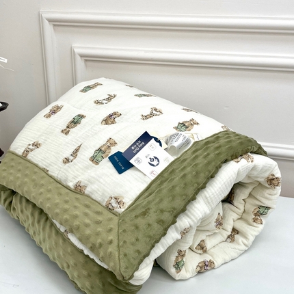 91家纺网 家纺一手货源 找家纺 （总）源启生活 2023新款全棉皱皱纱手包边豆豆被