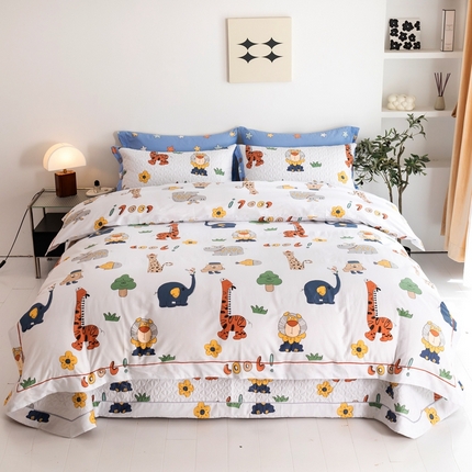 91家纺网 家纺一手货源 找家纺 （总）优乐家纺 2025新款纯棉斜纹床盖款单层被套四件套