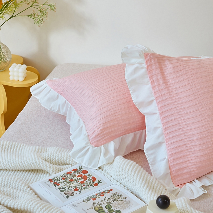 91家纺网 家纺一手货源 找家纺 （总）丰淘 2023新款泡泡纱花边枕套