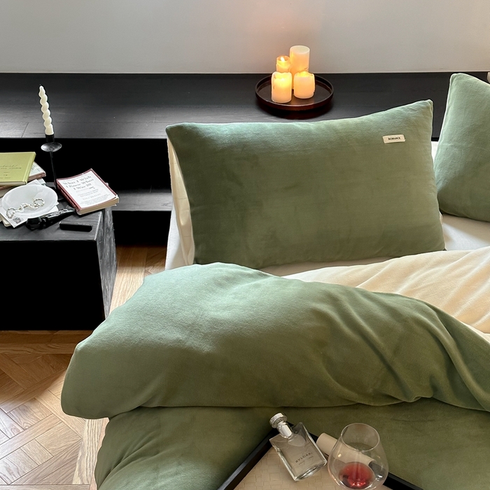 91家纺网 家纺一手货源 找家纺 （总）2023新款双拼牛奶绒被套