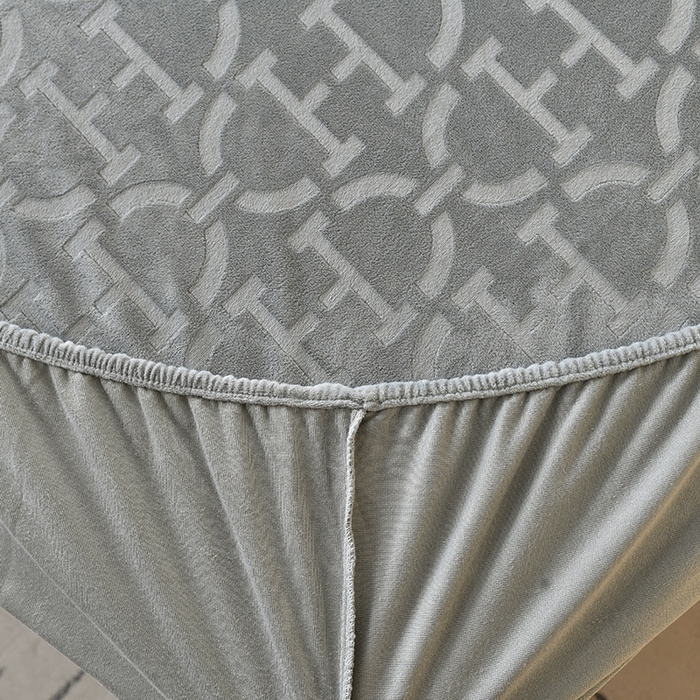 91家纺网 家纺一手货源 找家纺 家贝爱 2023新款剪花绒床笠 迪欧-灰