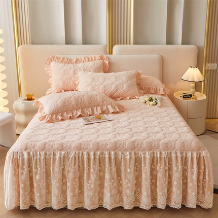 91家纺网 家纺一手货源 找家纺 （总）宜凡2023新款婴儿绒全夹棉床裙三件套