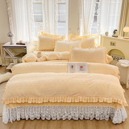 91家纺网 家纺一手货源 找家纺 （总）宜凡 2023新款烂花牛奶绒床盖四件套