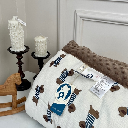 91家纺网 家纺一手货源 找家纺 （总）源启生活 2023新款全棉皱皱纱手包边豆豆被