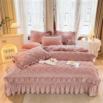 91家纺网 家纺一手货源 找家纺 （总）宜凡2023新款婴儿绒全夹棉床盖四件套