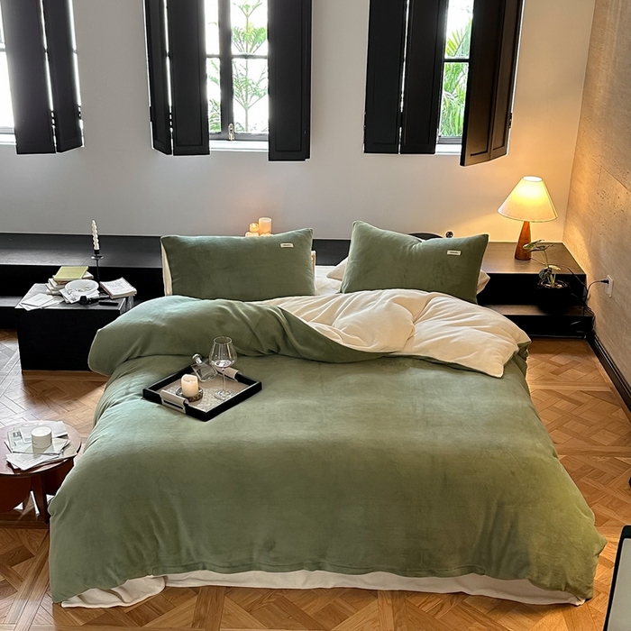 91家纺网 家纺一手货源 找家纺 （总）2023新款双拼牛奶绒被套