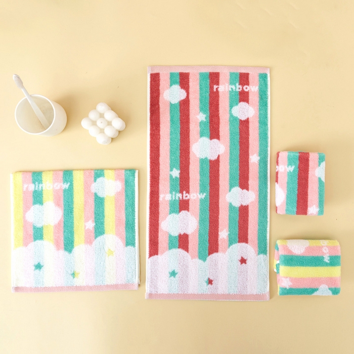 91家纺网 家纺一手货源 找家纺 （总）彩虹毛巾 2023新款彩虹童巾学生全棉毛巾儿童纯棉毛巾洗脸巾小毛巾彩虹毛巾