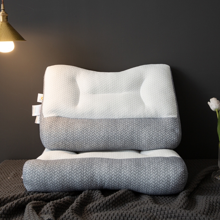 91家纺网 家纺一手货源 找家纺 2025新款网销爆款日式反牵引骨科修复枕反牵引枕头单只 灰色一只高枕1200克