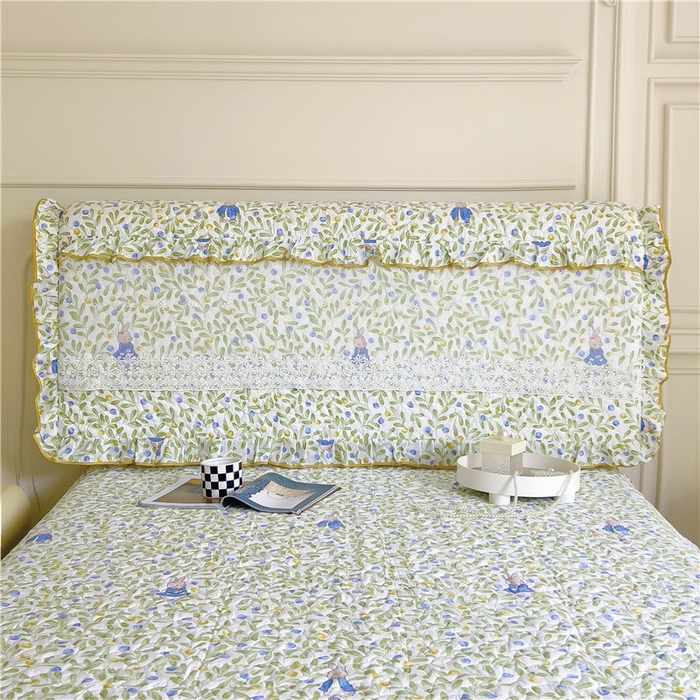 91家纺网 家纺一手货源 找家纺 十个点 2024新款印花夹棉蕾丝床头罩-玲珑 玲珑