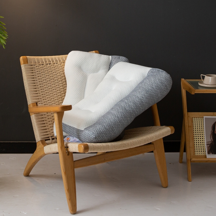 91家纺网 家纺一手货源 找家纺 2025新款网销爆款日式反牵引骨科修复枕反牵引枕头单只 灰色一只中枕1000克