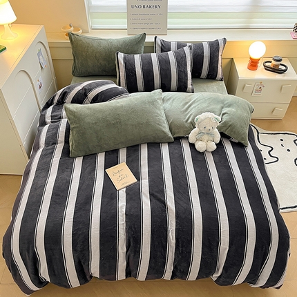 91家纺网 家纺一手货源 找家纺 （总）三朵家纺 2023新款北欧系列牛奶绒印花四件套