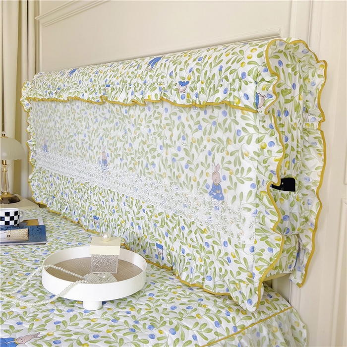 91家纺网 家纺一手货源 找家纺 十个点 2024新款印花夹棉蕾丝床头罩-玲珑 玲珑