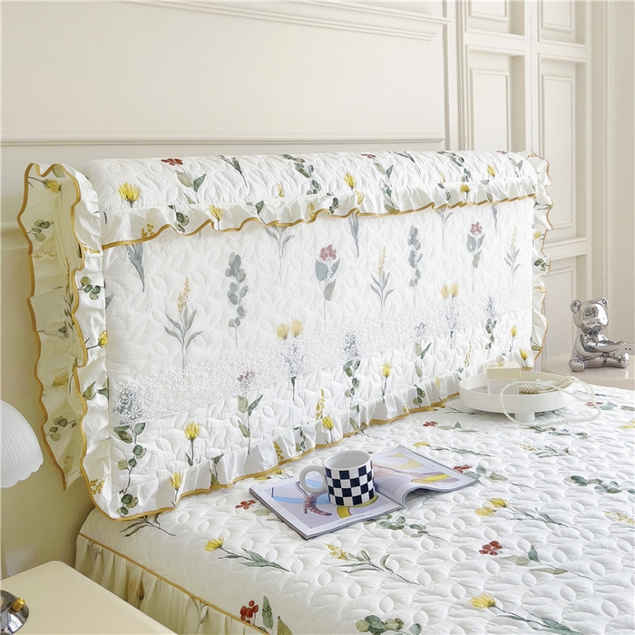 91家纺网 家纺一手货源 找家纺 十个点 2024新款印花夹棉蕾丝床头罩-玲珑 静香