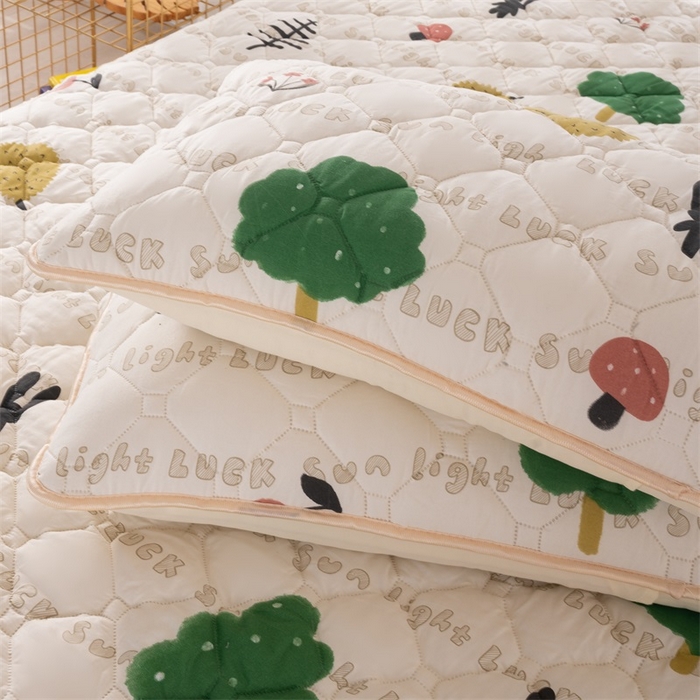 91家纺网 家纺一手货源 找家纺 花言狐语2025新款A类防水床笠隔尿透气席梦思保护套可定制水洗 夏日时光