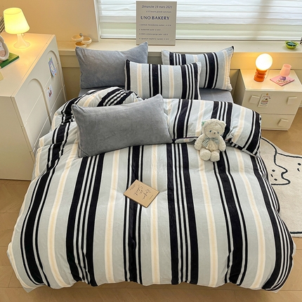 91家纺网 家纺一手货源 找家纺 （总）三朵家纺 2023新款北欧系列牛奶绒印花四件套