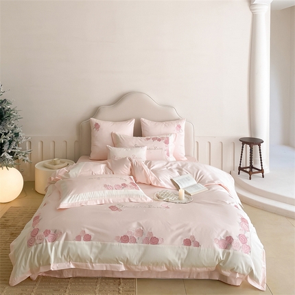 （总）MIU缪家居 2023新款100支全棉磨毛四件套系列 一轮玫瑰