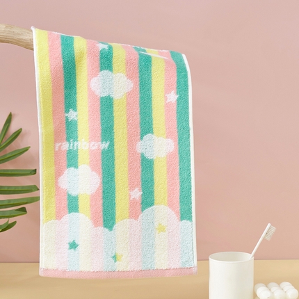 91家纺网 家纺一手货源 找家纺 （总）彩虹毛巾 2023新款彩虹童巾学生全棉毛巾儿童纯棉毛巾洗脸巾小毛巾彩虹毛巾