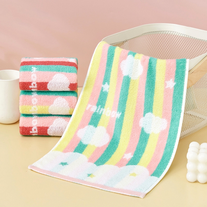 91家纺网 家纺一手货源 找家纺 （总）彩虹毛巾 2023新款彩虹童巾学生全棉毛巾儿童纯棉毛巾洗脸巾小毛巾彩虹毛巾
