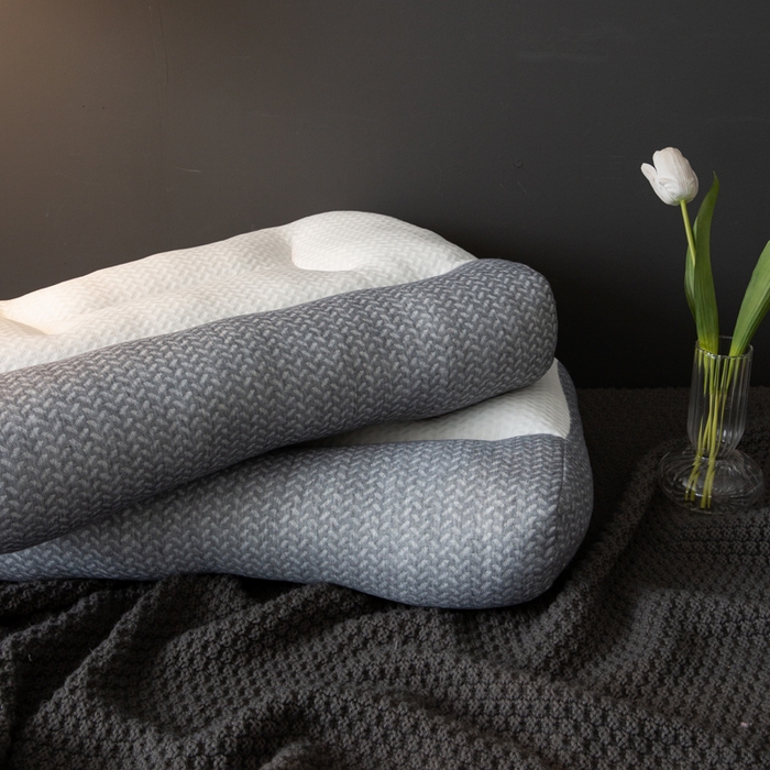 91家纺网 家纺一手货源 找家纺 2025新款网销爆款日式反牵引骨科修复枕反牵引枕头单只 灰色一只高枕1200克