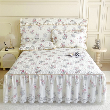 十个点 2024新款印花夹棉蕾丝单床裙-玲珑 诗雨