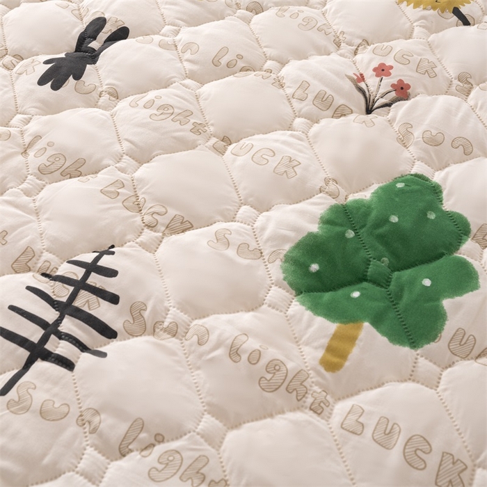 91家纺网 家纺一手货源 找家纺 花言狐语2025新款A类防水床笠隔尿透气席梦思保护套可定制水洗 夏日时光