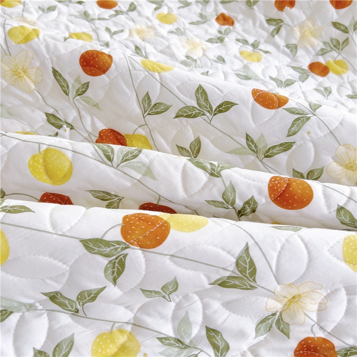 91家纺网 家纺一手货源 找家纺 十个点 2024新款印花夹棉蕾丝单床裙-玲珑 橙意