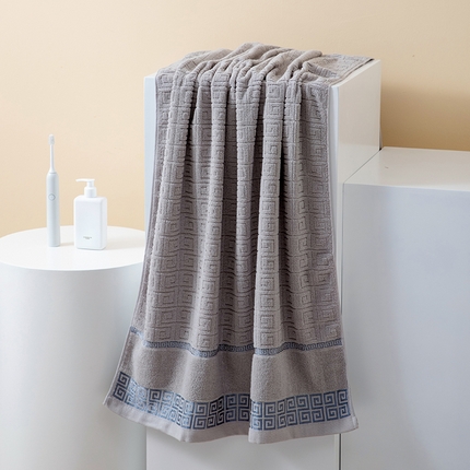 91家纺网 家纺一手货源 找家纺 （总）彩虹毛巾 2023新款长城格缎带款毛巾浴巾套装 长城格毛巾 纯棉浴巾
