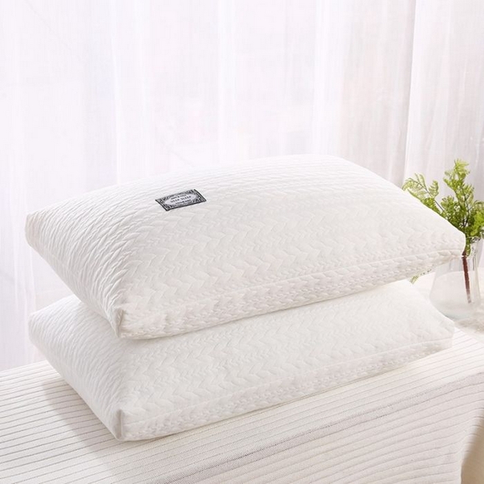 91家纺网 家纺一手货源 找家纺 梦莱家纺 2025新款舒适针织枕头枕芯 700克低枕单只白色