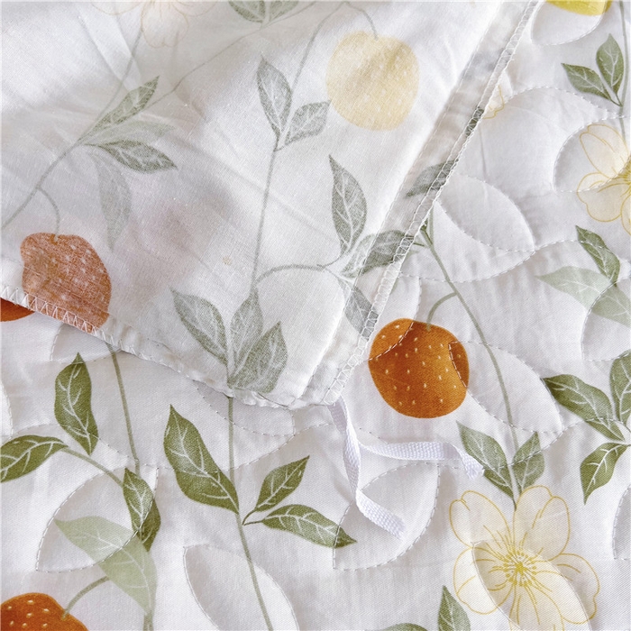 91家纺网 家纺一手货源 找家纺 十个点 2024新款印花夹棉蕾丝单床裙-玲珑 橙意