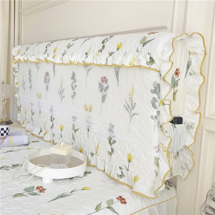 91家纺网 家纺一手货源 找家纺 十个点 2024新款印花夹棉蕾丝床头罩-玲珑 静香