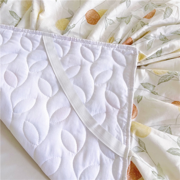 91家纺网 家纺一手货源 找家纺 十个点 2024新款印花夹棉蕾丝单床裙-玲珑 橙意