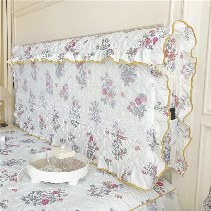 91家纺网 家纺一手货源 找家纺 十个点 2024新款印花夹棉蕾丝床头罩-玲珑 诗雨