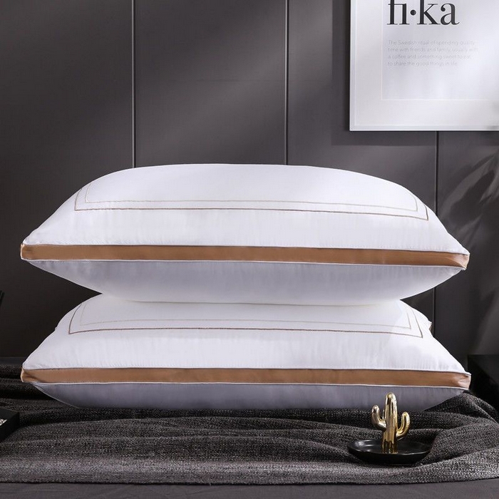 91家纺网 家纺一手货源 找家纺 2025新款贡缎立体刺绣枕头枕芯 1200克立体白色