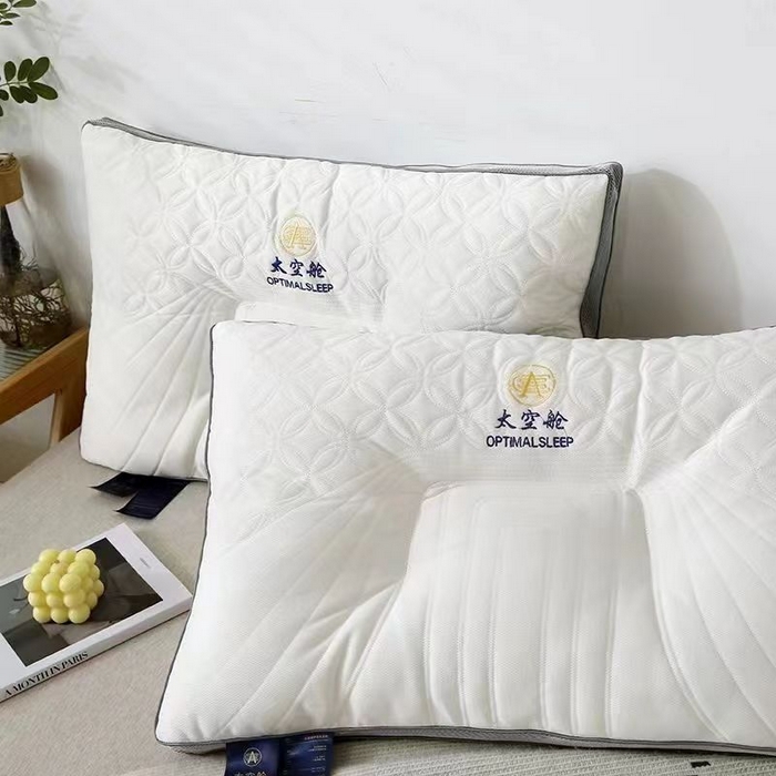 91家纺网 家纺一手货源 找家纺 （总）梦莱家纺 2025新款太空舱针织棉乳胶护颈枕枕头枕芯