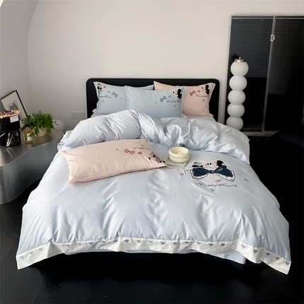 MIU缪家居 2023新款100支全棉四件套 米奇米妮 米奇 蓝