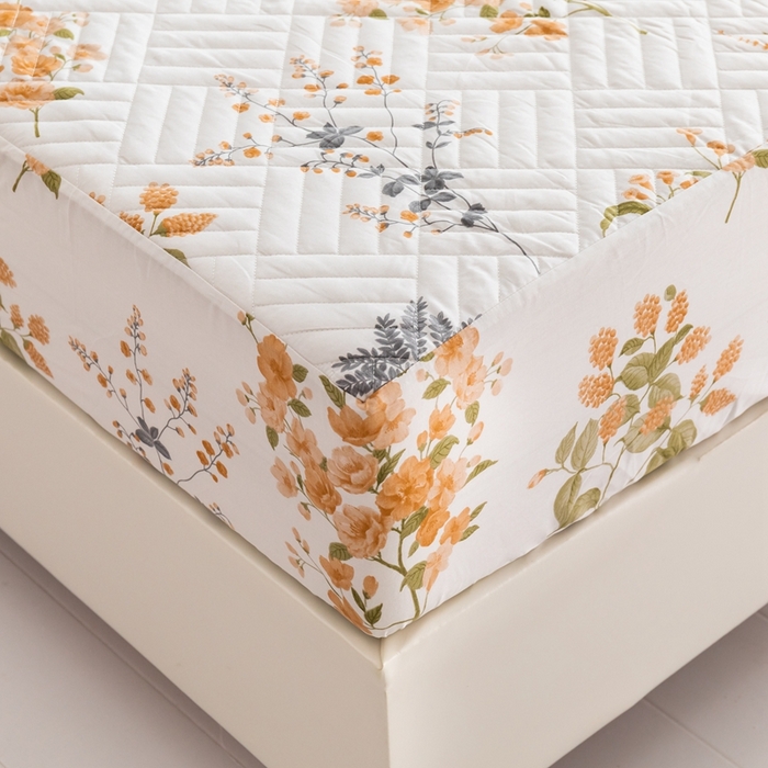 91家纺网 家纺一手货源 找家纺 优乐家纺 2023新款夹棉绗缝套件及单品系列-单床笠 如梦花季