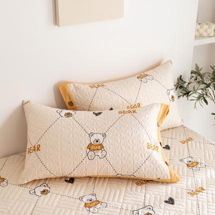 优乐家纺 2023新款夹棉绗缝套件及单品系列-单枕套 奇妙熊