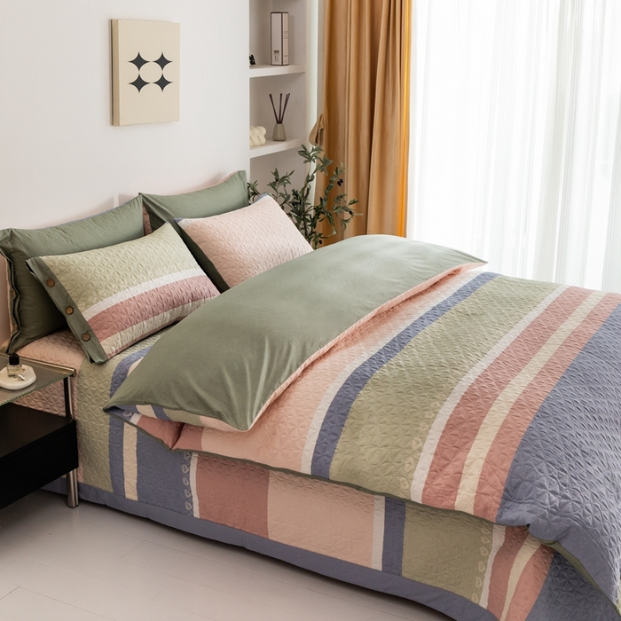 91家纺网 家纺一手货源 找家纺 优乐家纺 2023新款夹棉绗缝套件及单品系列-四件套  莫卡