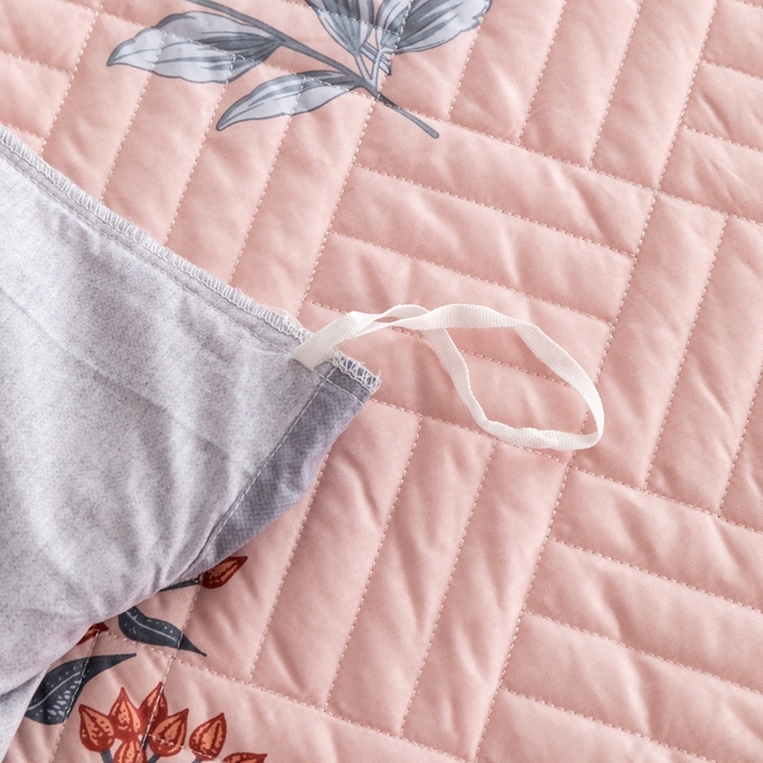 91家纺网 家纺一手货源 找家纺 优乐家纺 2023新款夹棉绗缝套件及单品系列-四件套  晗蕊初开-粉