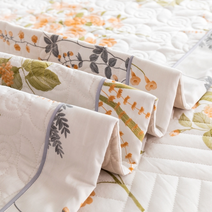 91家纺网 家纺一手货源 找家纺 优乐家纺 2023新款夹棉绗缝套件及单品系列-单床盖 如梦花季