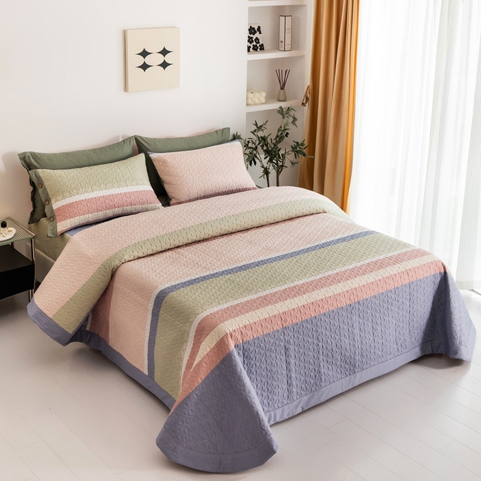 91家纺网 家纺一手货源 找家纺 优乐家纺 2023新款夹棉绗缝套件及单品系列-单床盖 莫卡