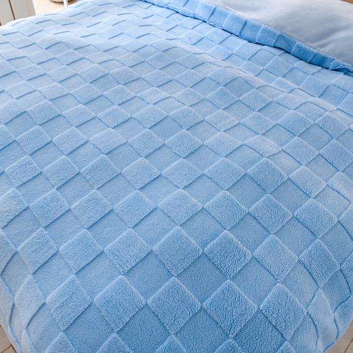 91家纺网 家纺一手货源 找家纺 澳梵家居 2023新款轻奢款宽边塔芙绒四件套 格调-天蓝