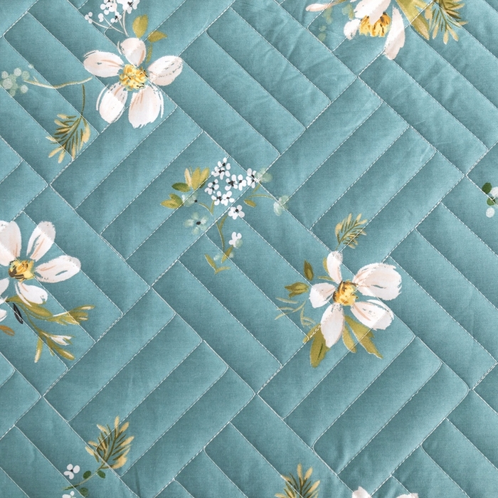 91家纺网 家纺一手货源 找家纺 优乐家纺 2023新款夹棉绗缝套件及单品系列-单床笠 仙草