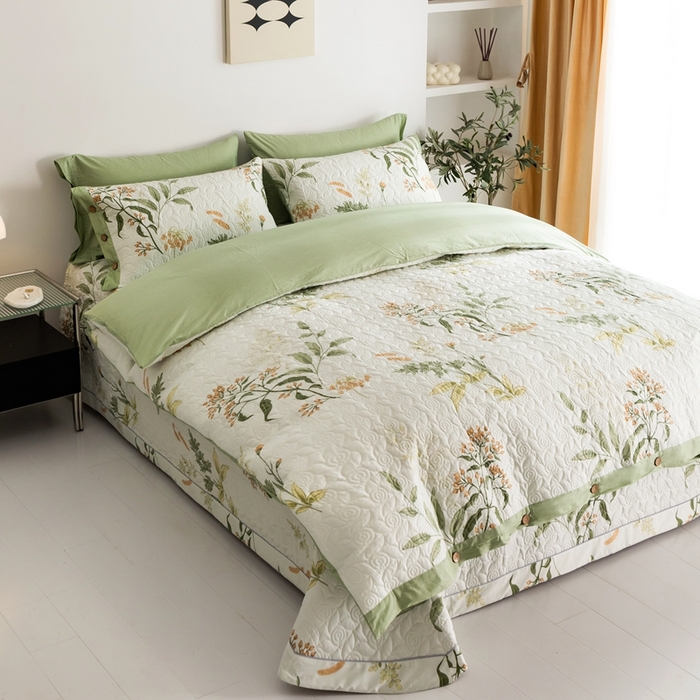 91家纺网 家纺一手货源 找家纺 优乐家纺 2023新款夹棉绗缝套件及单品系列-四件套  沁香