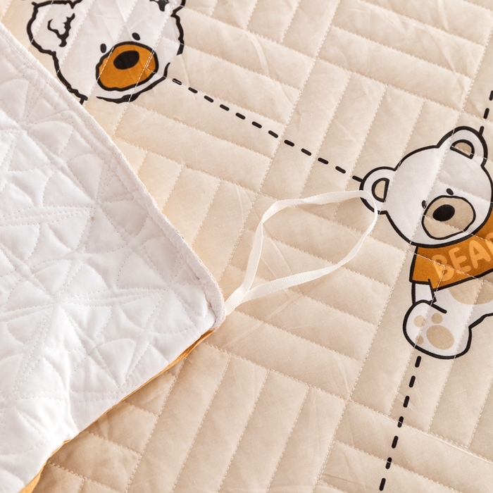 91家纺网 家纺一手货源 找家纺 优乐家纺 2023新款夹棉绗缝套件及单品系列-四件套  奇妙熊